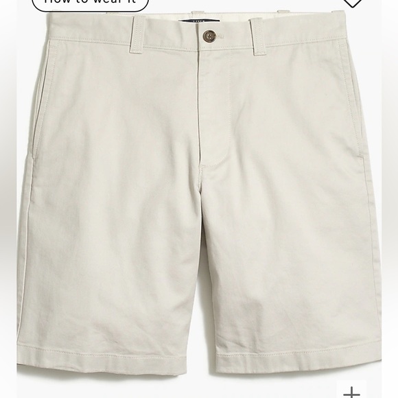 J.Crew Factory Men’s 34 Light Khaki Flat Front Chino Short Like New Condition - Picture 1 of 5